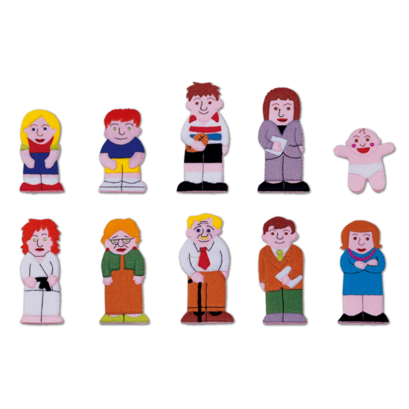 #12436 White Family & Friends Finger Puppets