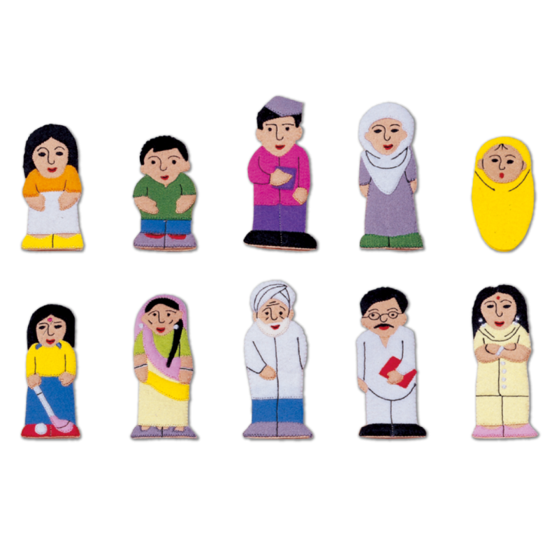#12437 Asian Family & Friends Finger Puppets