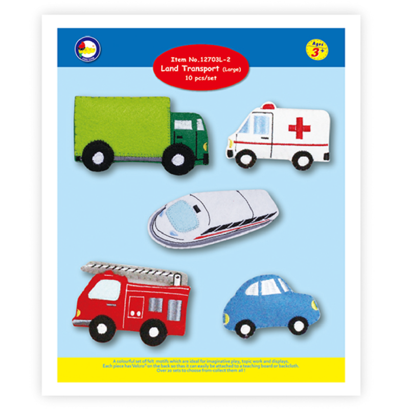 #12703L-2 Felt Motifs (Large) – Land Transport