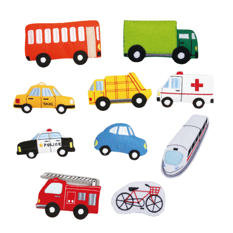 #12703L-2 Felt Motifs (Large) – Land Transport