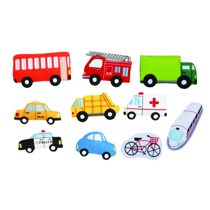 #12703-2 Felt Motifs (small) - Land Transport