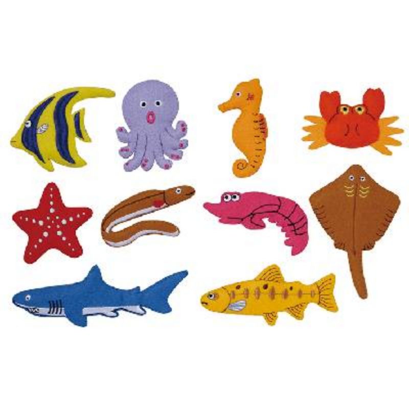 #12708L-2 Felt Motifs (Large) - Sea Creatures I