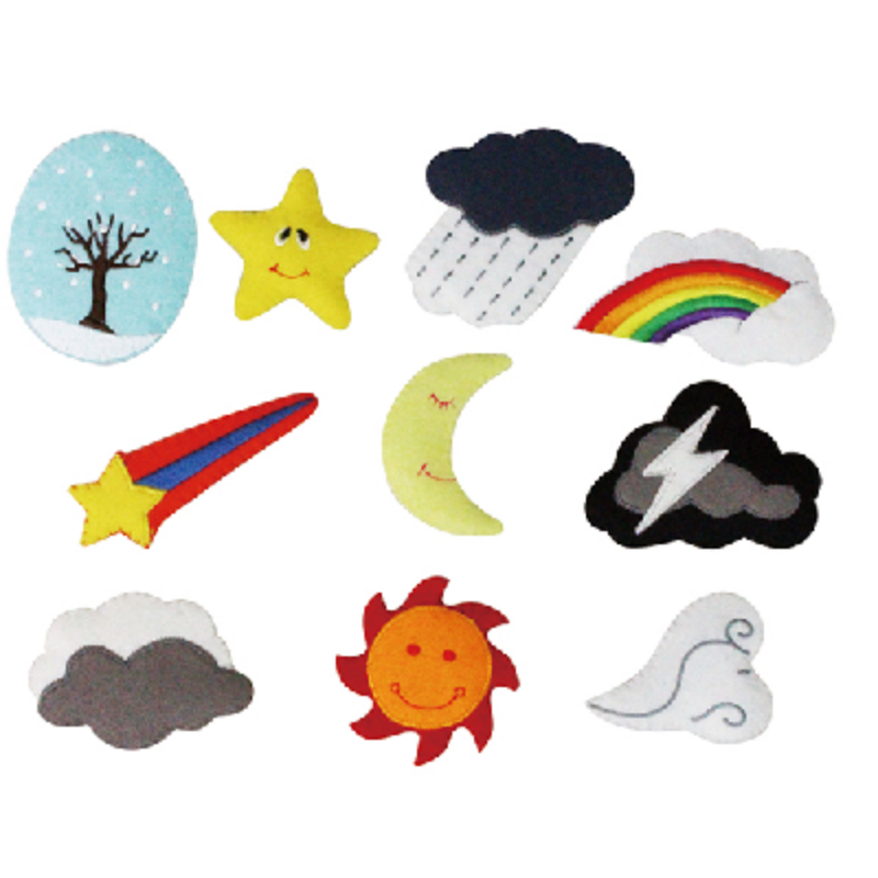 #12722-2 Felt Motifs (small) – Sky and Weather