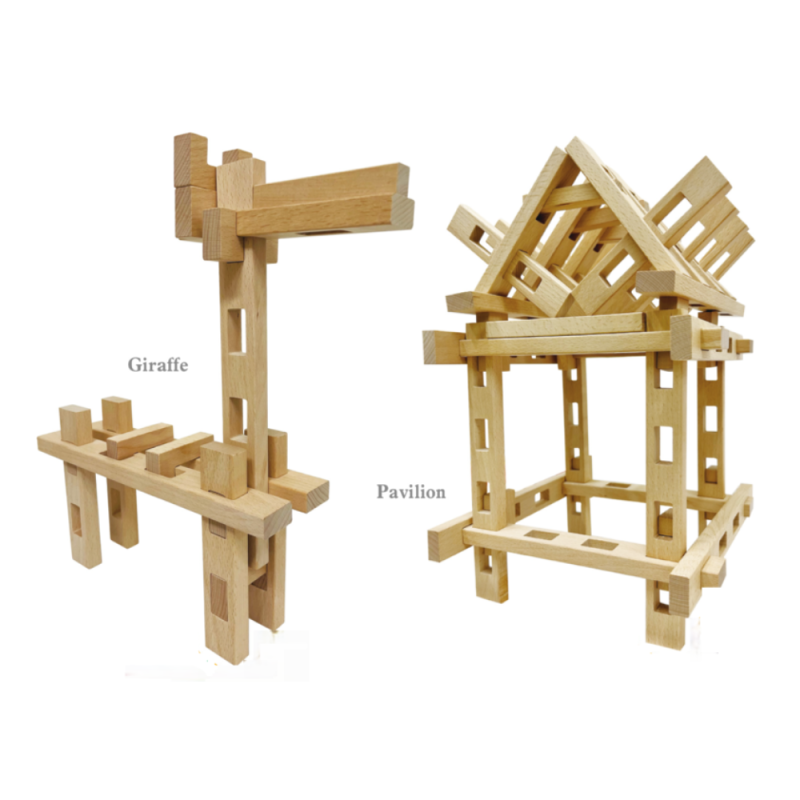 Beechwood Multi-Hole Connecting Blocks