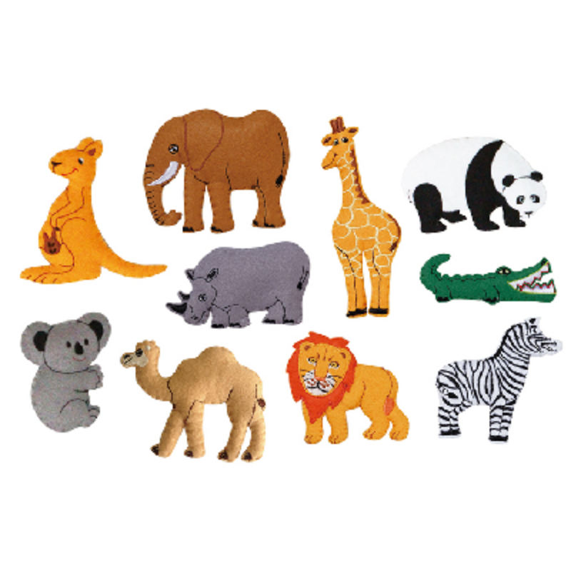 #12707L-2 Felt Motifs (Large) – Wild Animals III