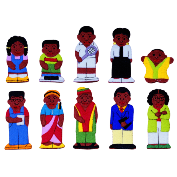#12435 Black Family & Friends Finger Puppets