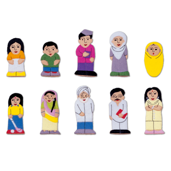 #12437 Asian Family & Friends Finger Puppets