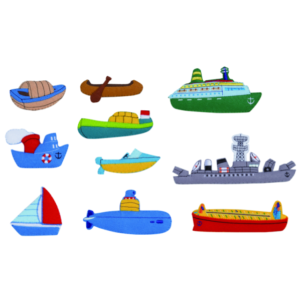 #12702L-2 Felt Motifs (Large) - Sea Transport