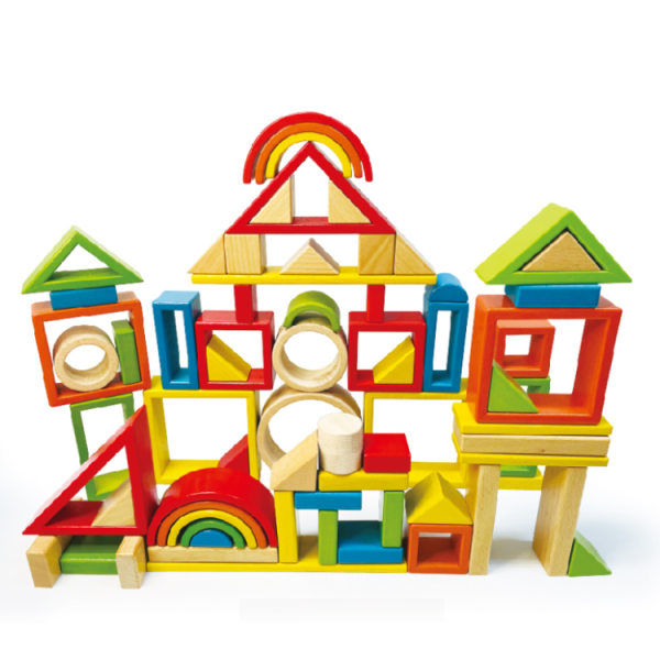 Rainbow Nesting Shape Block Set (33 pcs + 1 Beech Wood Box)