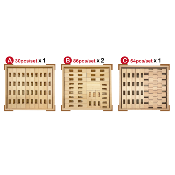Beechwood Multi-Hole Connecting Blocks