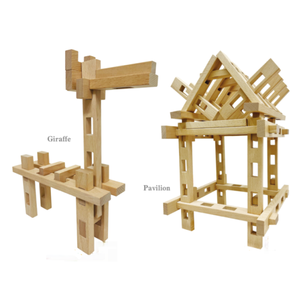Beechwood Multi-Hole Connecting Blocks